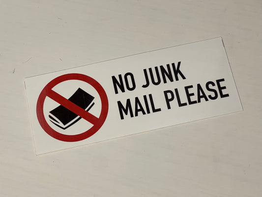No junk mail sticker